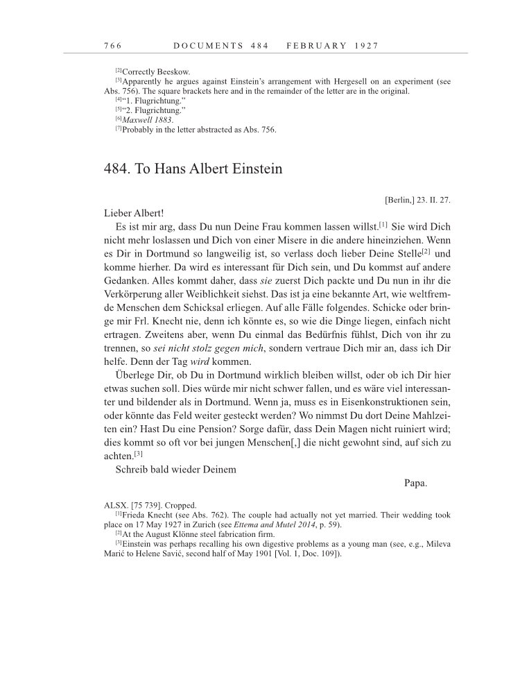 Volume 15: The Berlin Years: Writings & Correspondence, June 1925-May 1927 page 766