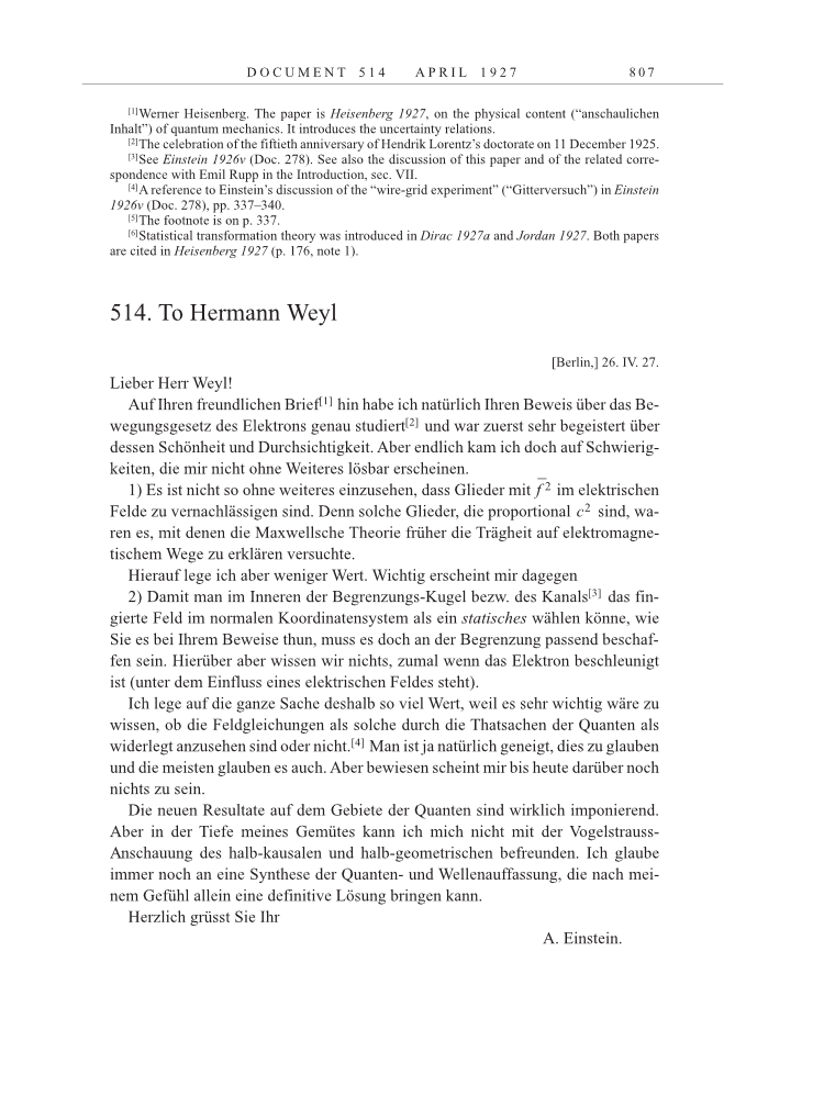 Volume 15: The Berlin Years: Writings & Correspondence, June 1925-May 1927 page 807