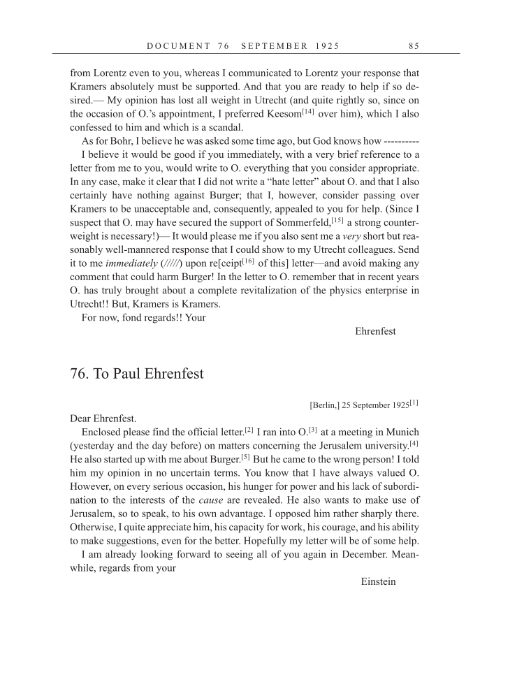 Volume 15: The Berlin Years: Writings & Correspondence, June 1925-May 1927 (English Translation Supplement) page 85