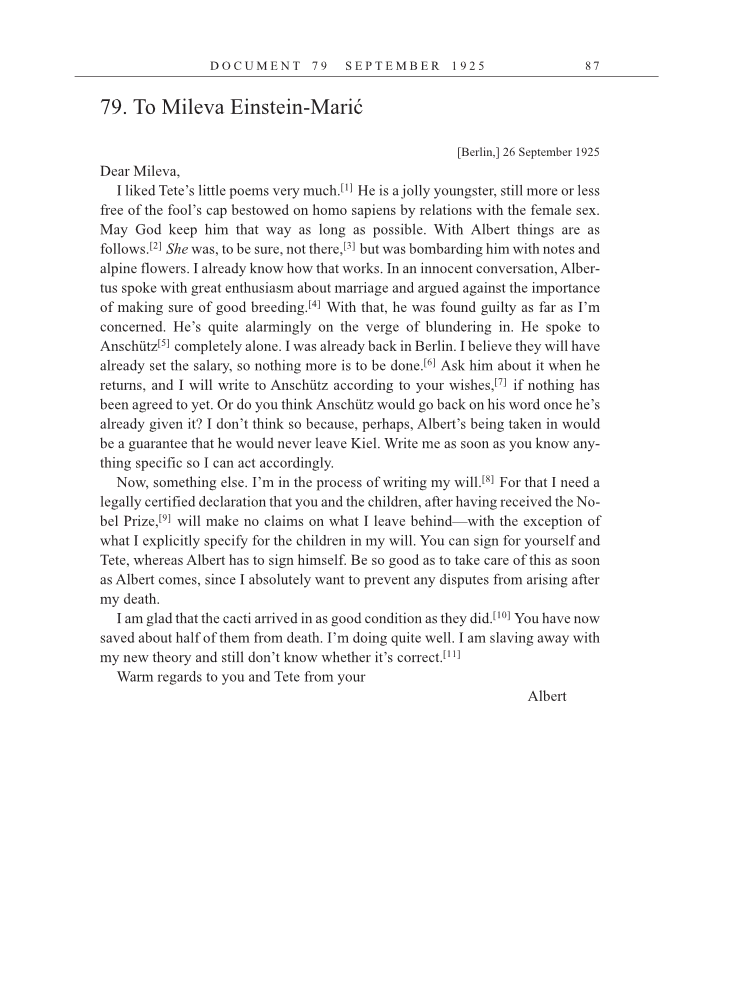 Volume 15: The Berlin Years: Writings & Correspondence, June 1925-May 1927 (English Translation Supplement) page 87