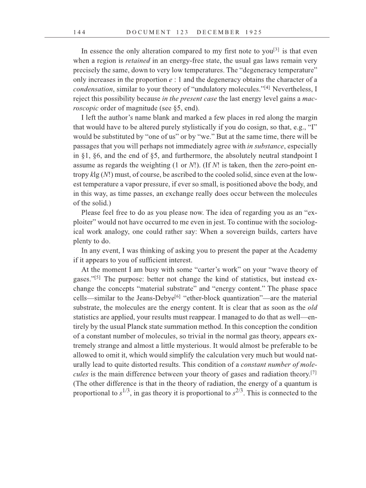 Volume 15: The Berlin Years: Writings & Correspondence, June 1925-May 1927 (English Translation Supplement) page 144