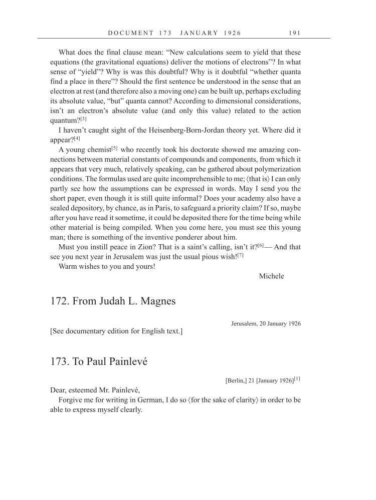 Volume 15: The Berlin Years: Writings & Correspondence, June 1925-May 1927 (English Translation Supplement) page 191