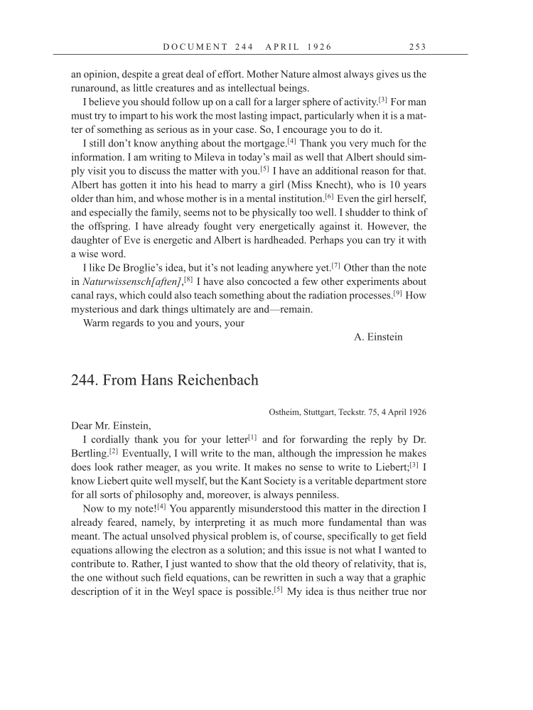 Volume 15: The Berlin Years: Writings & Correspondence, June 1925-May 1927 (English Translation Supplement) page 253