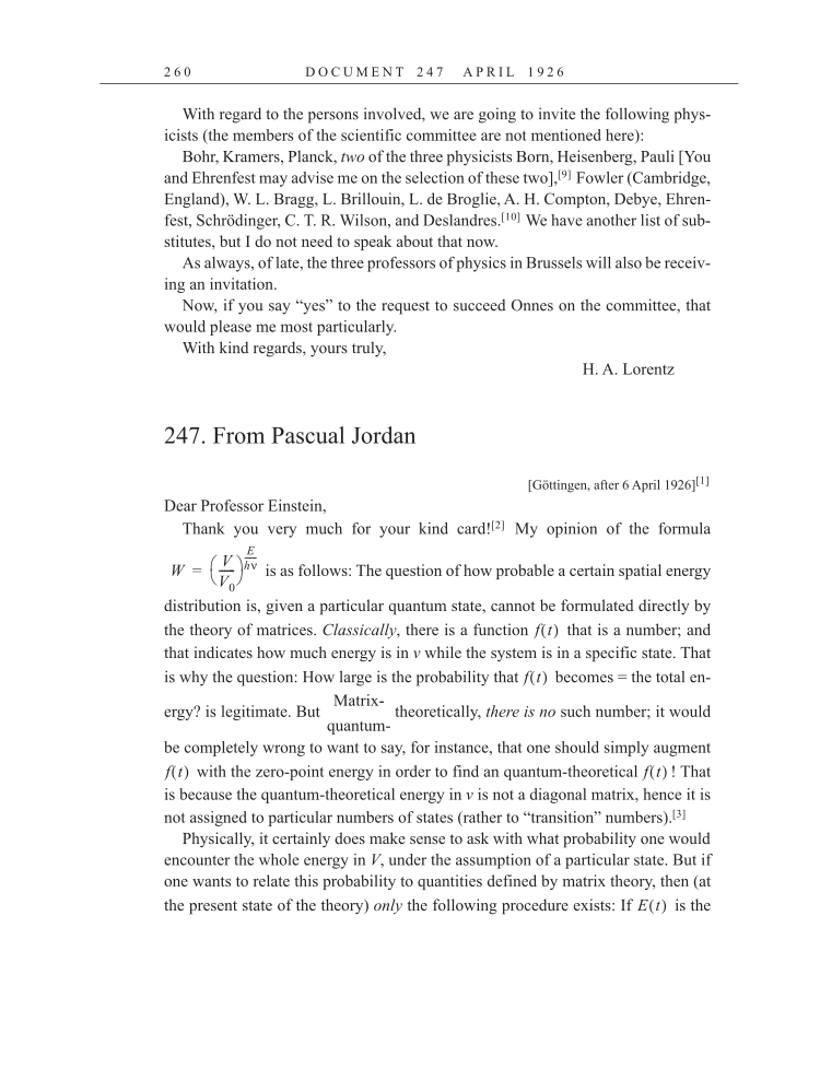 Volume 15: The Berlin Years: Writings & Correspondence, June 1925-May 1927 (English Translation Supplement) page 260