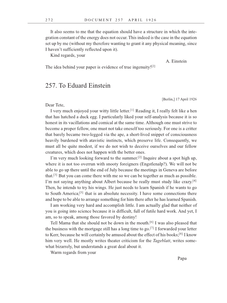 Volume 15: The Berlin Years: Writings & Correspondence, June 1925-May 1927 (English Translation Supplement) page 272