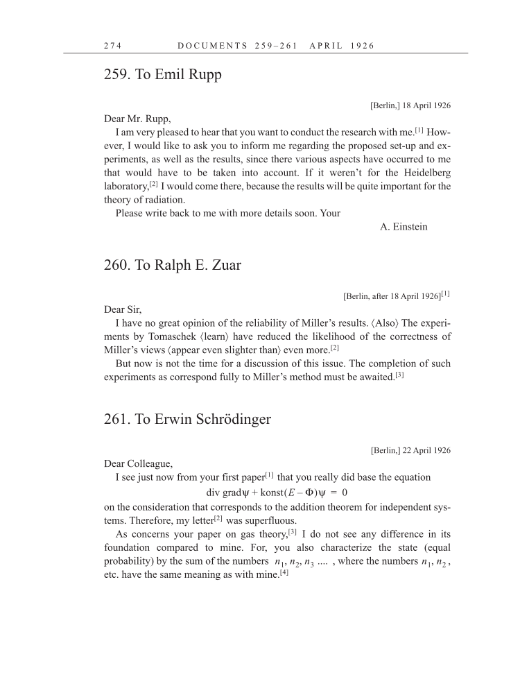 Volume 15: The Berlin Years: Writings & Correspondence, June 1925-May 1927 (English Translation Supplement) page 274