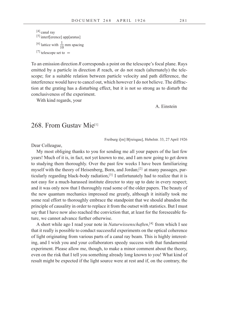 Volume 15: The Berlin Years: Writings & Correspondence, June 1925-May 1927 (English Translation Supplement) page 281