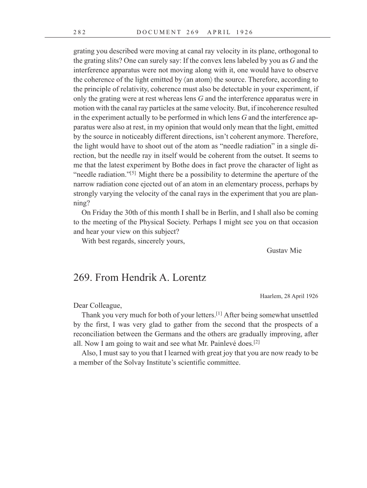 Volume 15: The Berlin Years: Writings & Correspondence, June 1925-May 1927 (English Translation Supplement) page 282