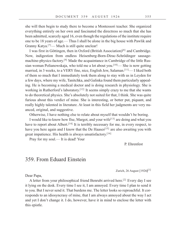 Volume 15: The Berlin Years: Writings & Correspondence, June 1925-May 1927 (English Translation Supplement) page 355