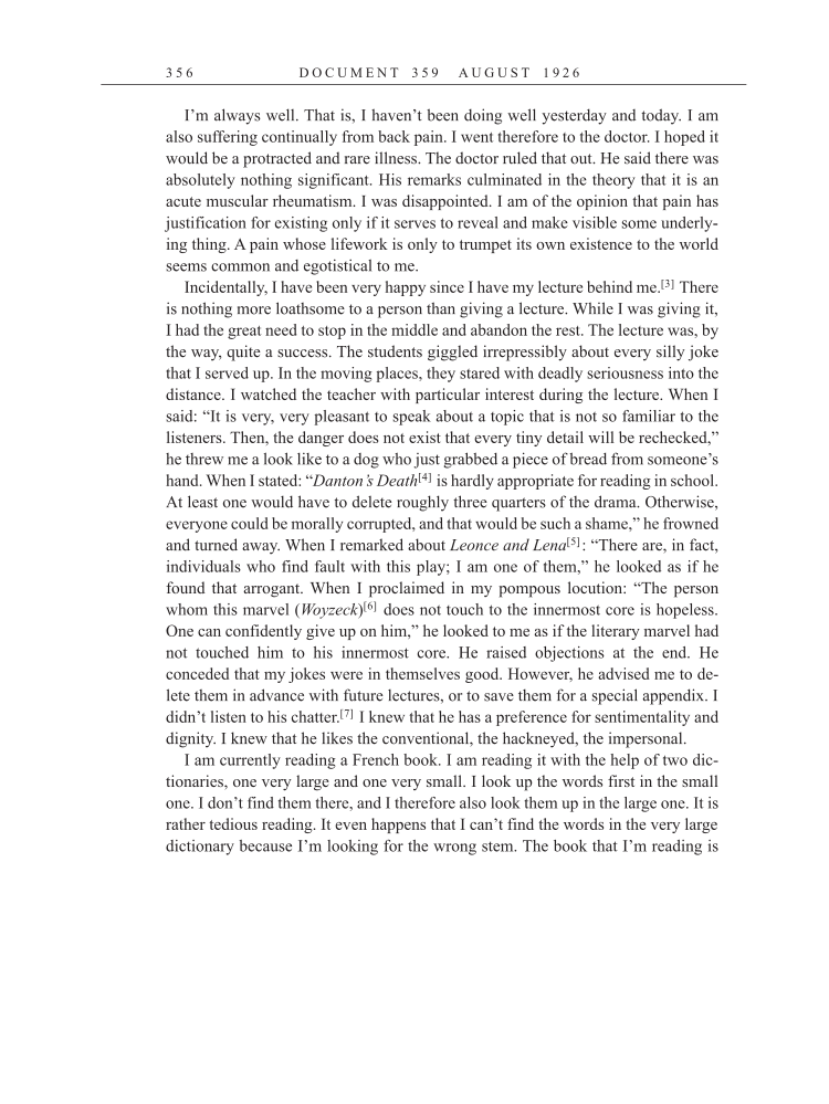 Volume 15: The Berlin Years: Writings & Correspondence, June 1925-May 1927 (English Translation Supplement) page 356