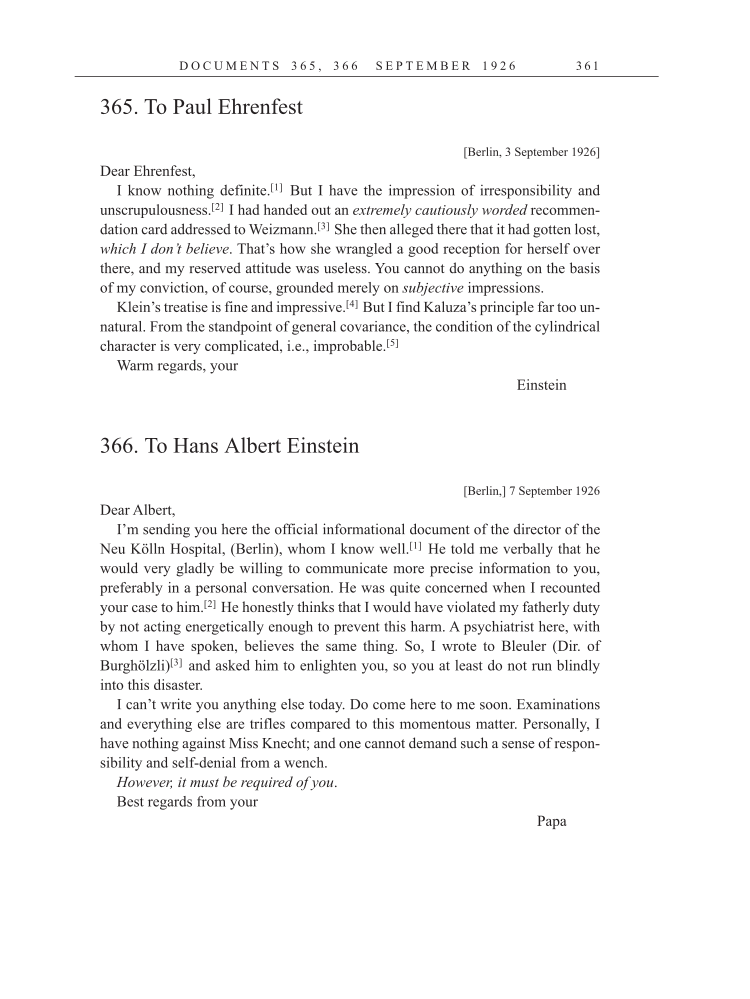 Volume 15: The Berlin Years: Writings & Correspondence, June 1925-May 1927 (English Translation Supplement) page 361