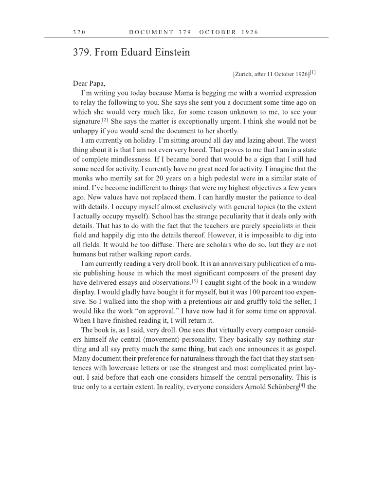 Volume 15: The Berlin Years: Writings & Correspondence, June 1925-May 1927 (English Translation Supplement) page 370