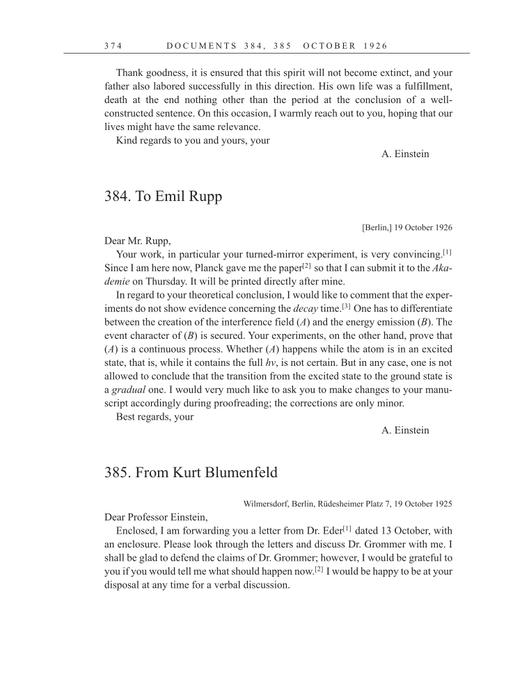 Volume 15: The Berlin Years: Writings & Correspondence, June 1925-May 1927 (English Translation Supplement) page 374