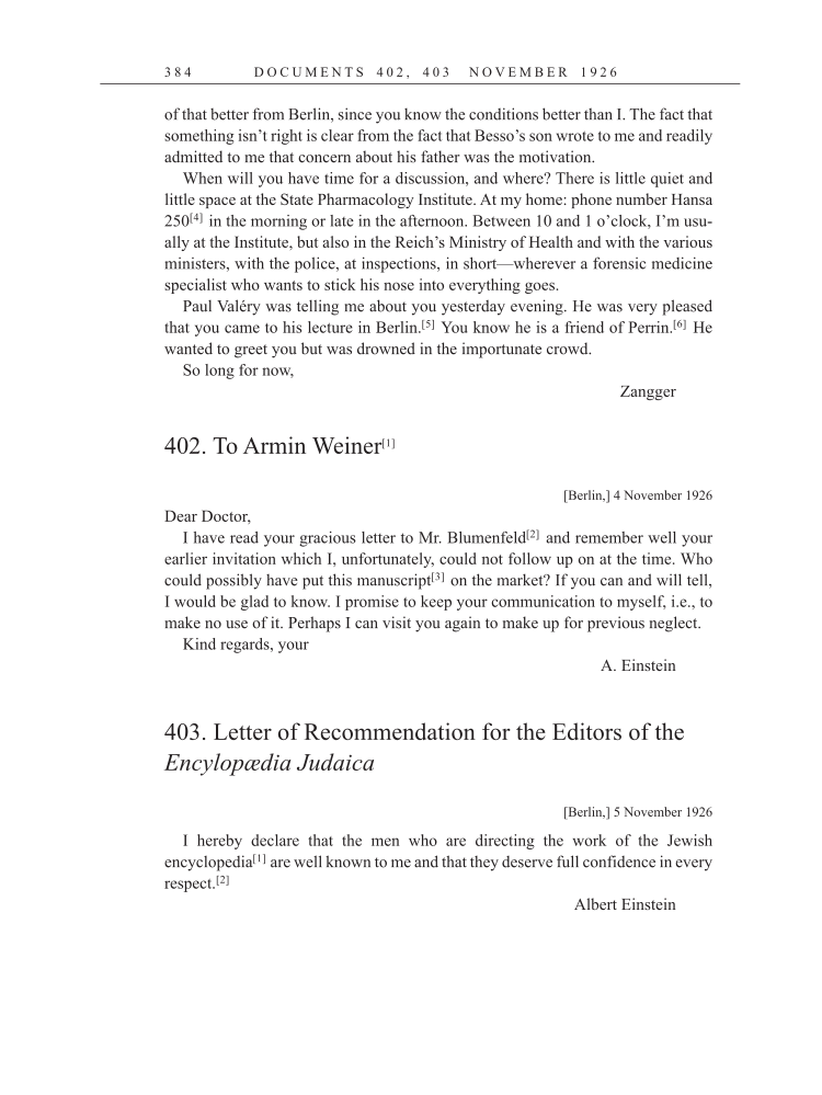 Volume 15: The Berlin Years: Writings & Correspondence, June 1925-May 1927 (English Translation Supplement) page 384