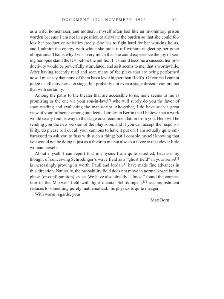 Volume 15: The Berlin Years: Writings & Correspondence, June 1925-May 1927 (English Translation Supplement) page 401