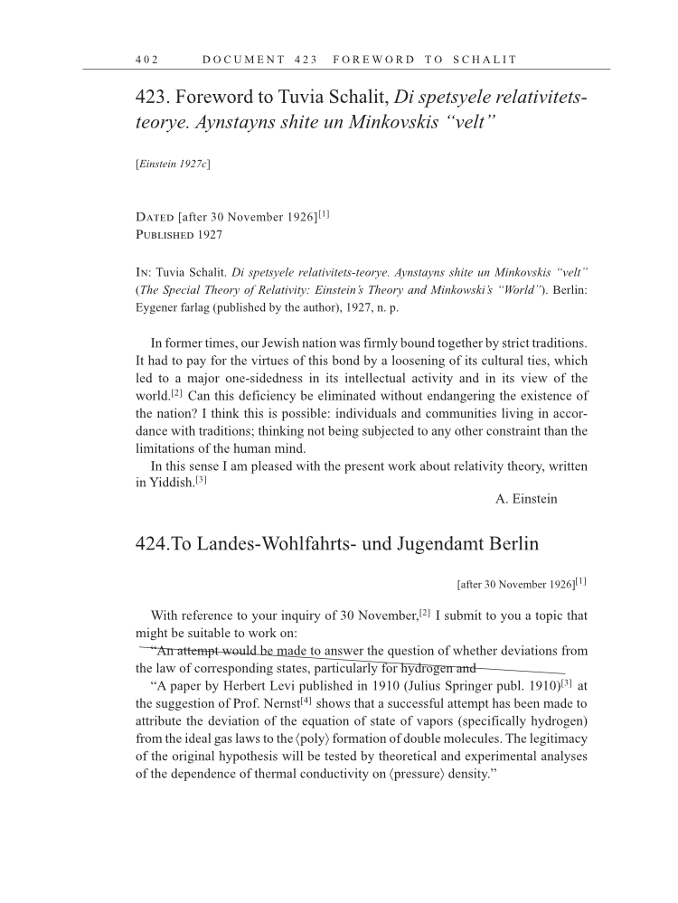 Volume 15: The Berlin Years: Writings & Correspondence, June 1925-May 1927 (English Translation Supplement) page 402