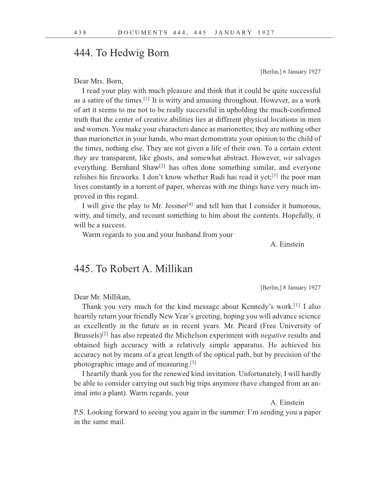 Volume 15: The Berlin Years: Writings & Correspondence, June 1925-May 1927 (English Translation Supplement) page 438