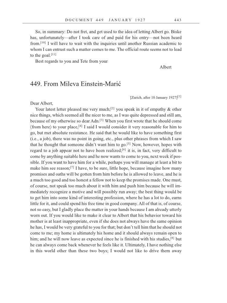 Volume 15: The Berlin Years: Writings & Correspondence, June 1925-May 1927 (English Translation Supplement) page 443