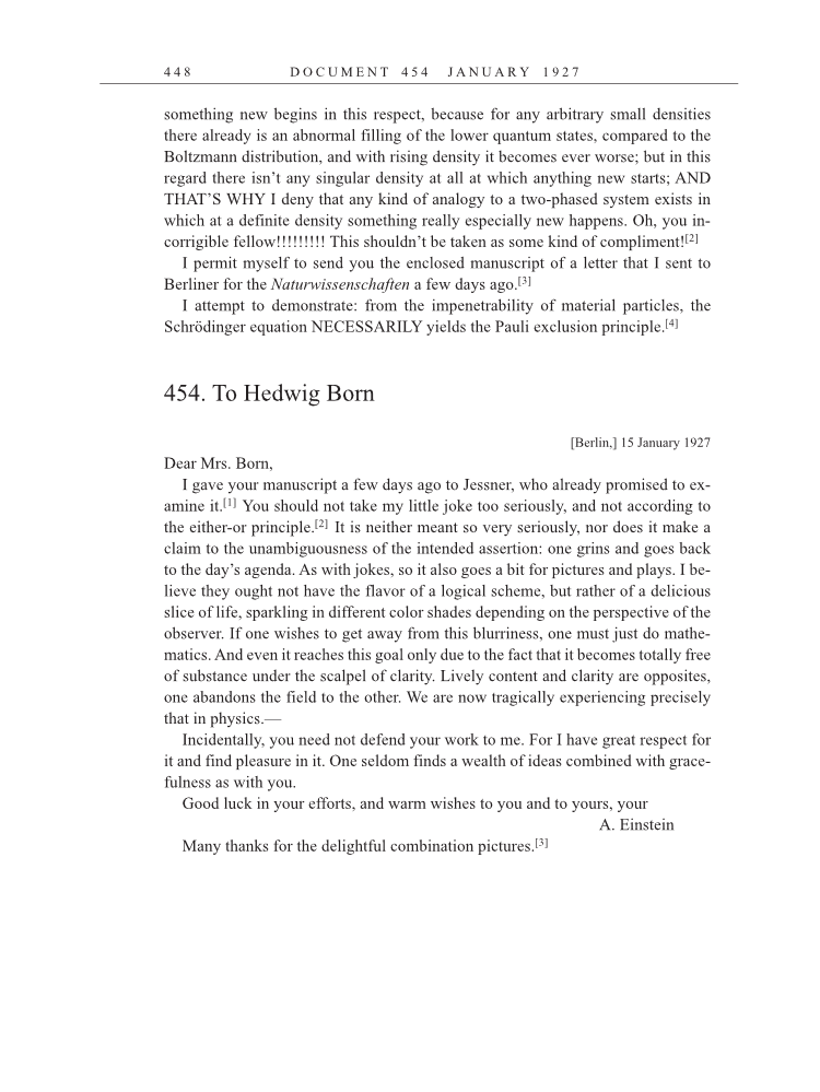 Volume 15: The Berlin Years: Writings & Correspondence, June 1925-May 1927 (English Translation Supplement) page 448