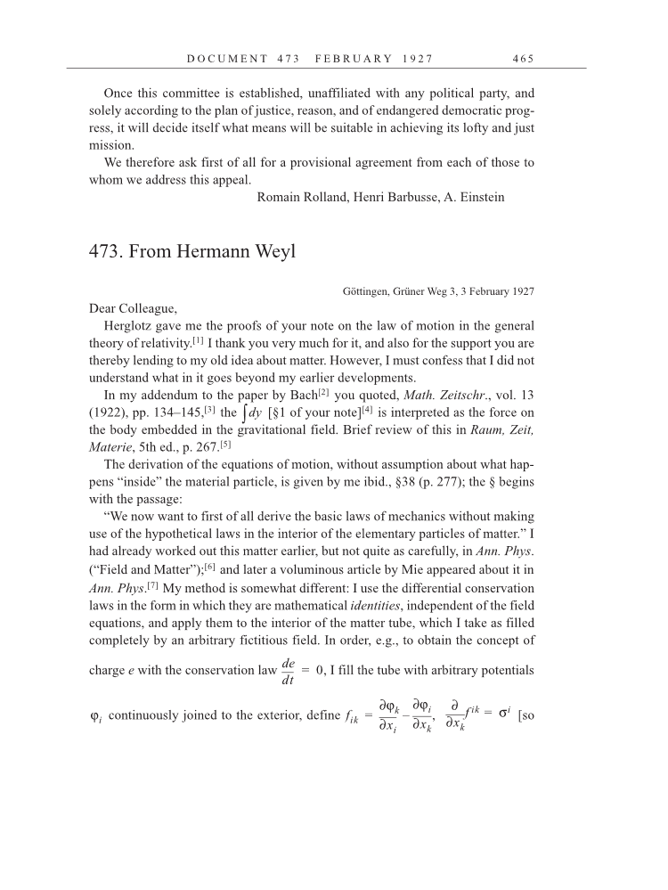 Volume 15: The Berlin Years: Writings & Correspondence, June 1925-May 1927 (English Translation Supplement) page 465