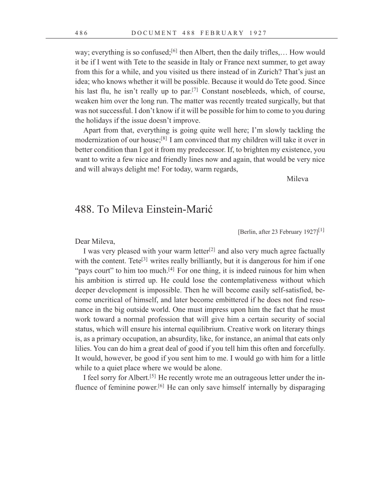 Volume 15: The Berlin Years: Writings & Correspondence, June 1925-May 1927 (English Translation Supplement) page 486