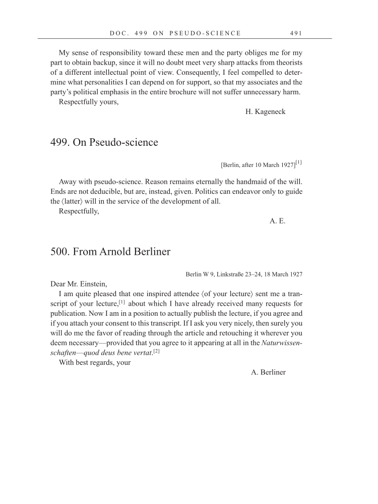 Volume 15: The Berlin Years: Writings & Correspondence, June 1925-May 1927 (English Translation Supplement) page 491