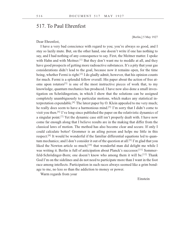 Volume 15: The Berlin Years: Writings & Correspondence, June 1925-May 1927 (English Translation Supplement) page 516