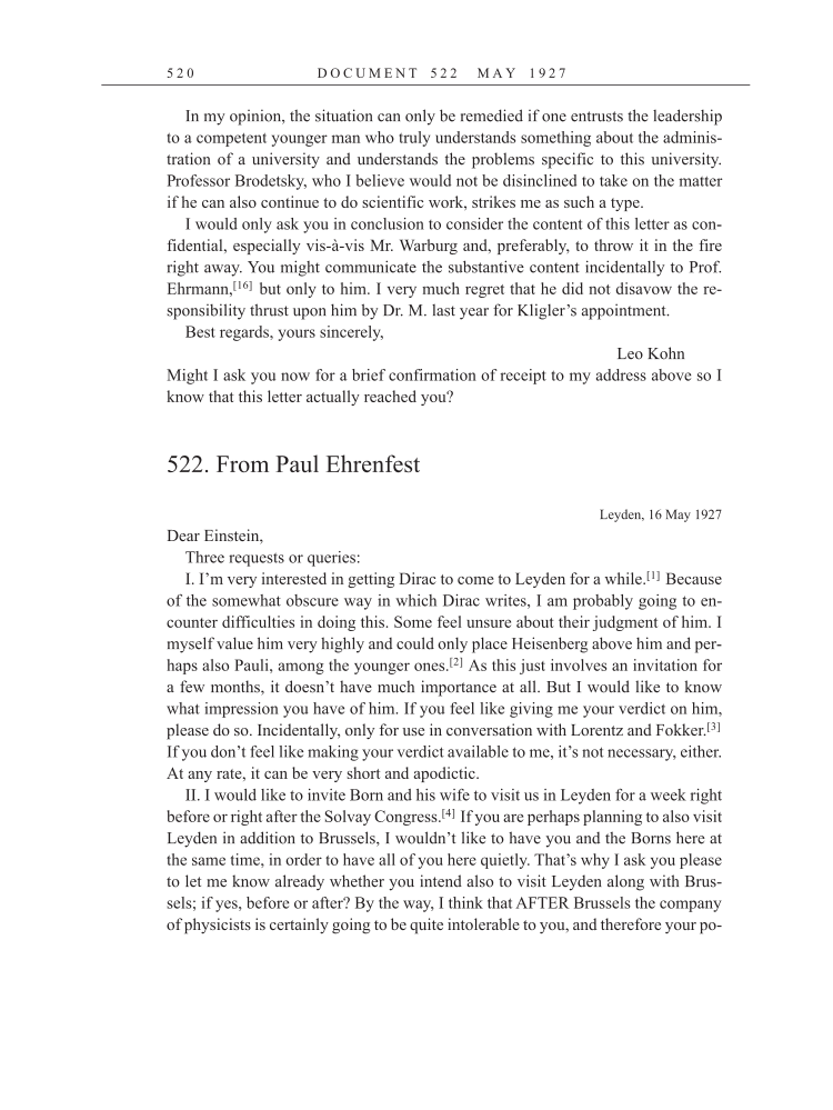 Volume 15: The Berlin Years: Writings & Correspondence, June 1925-May 1927 (English Translation Supplement) page 520