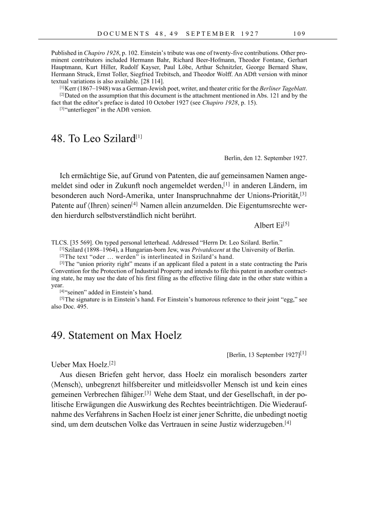 Volume 16: The Berlin Years: Writings & Correspondence, June 1927-May 1929 page 109