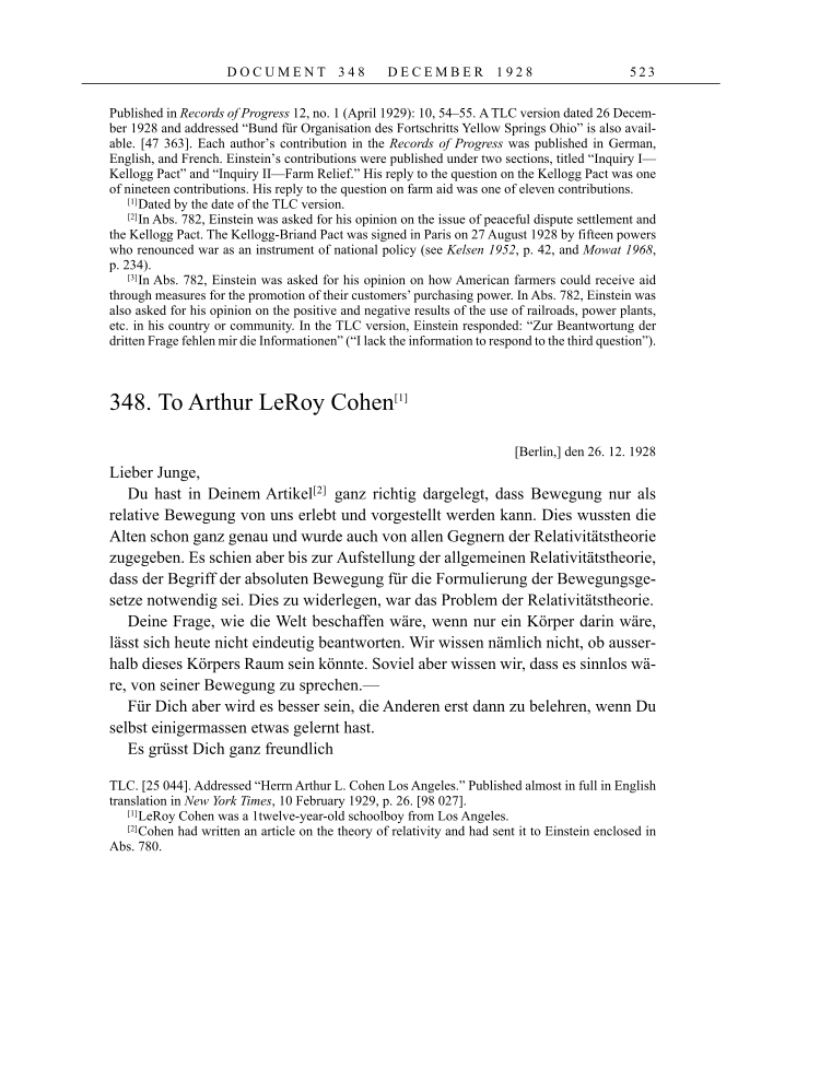 Volume 16: The Berlin Years: Writings & Correspondence, June 1927-May 1929 page 523
