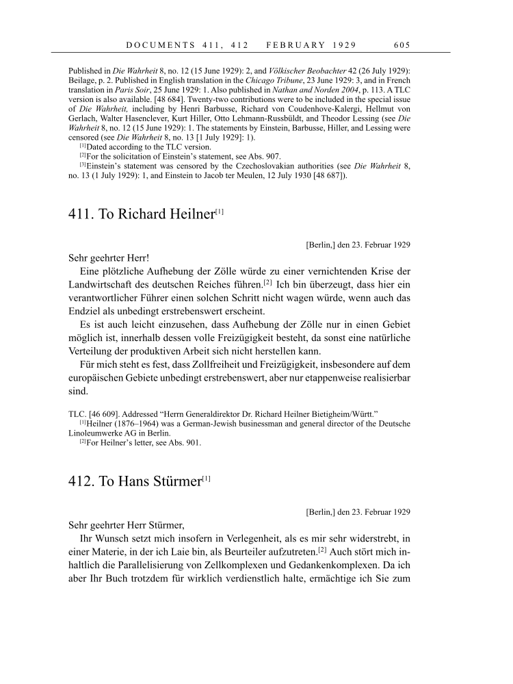 Volume 16: The Berlin Years: Writings & Correspondence, June 1927-May 1929 page 605