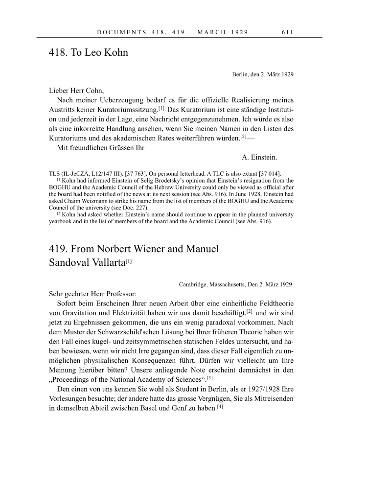 Volume 16: The Berlin Years: Writings & Correspondence, June 1927-May 1929 page 611
