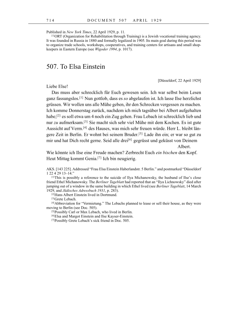 Volume 16: The Berlin Years: Writings & Correspondence, June 1927-May 1929 page 714