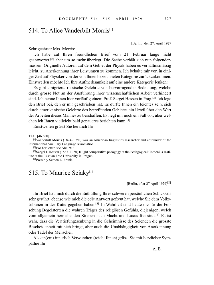 Volume 16: The Berlin Years: Writings & Correspondence, June 1927-May 1929 page 727