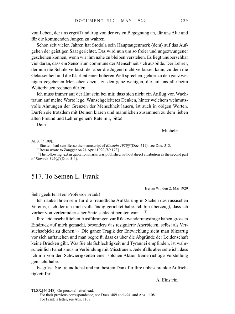 Volume 16: The Berlin Years: Writings & Correspondence, June 1927-May 1929 page 729