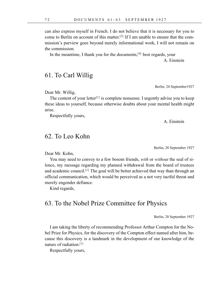 Volume 16: The Berlin Years: Writings & Correspondence, June 1927-May 1929 (English Translation Supplement) page 72