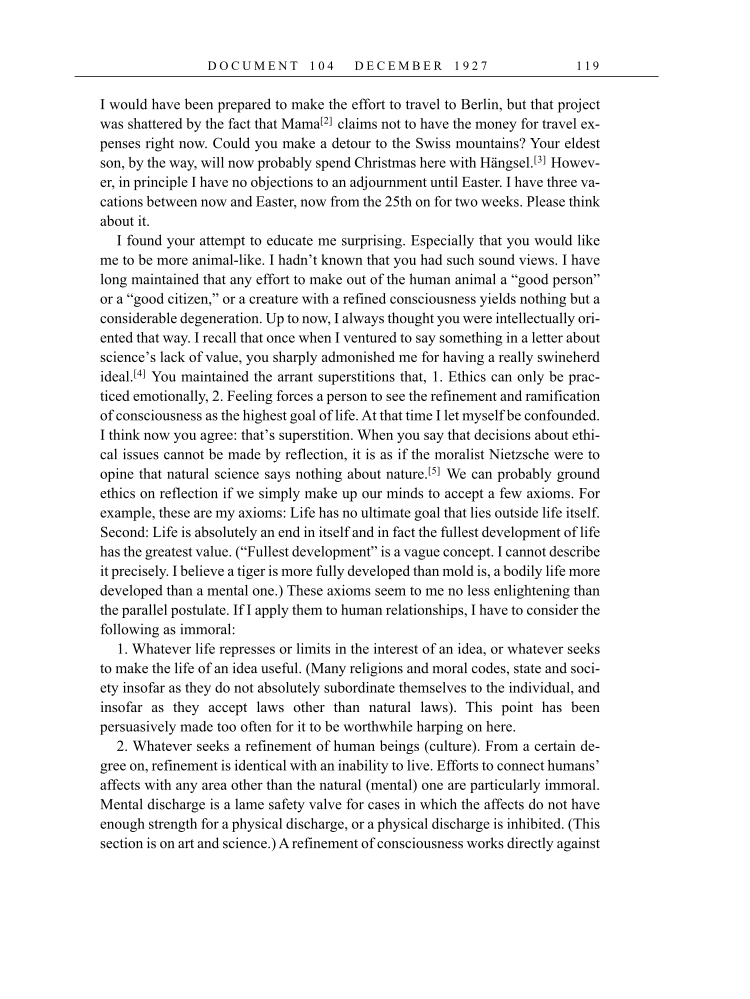 Volume 16: The Berlin Years: Writings & Correspondence, June 1927-May 1929 (English Translation Supplement) page 119