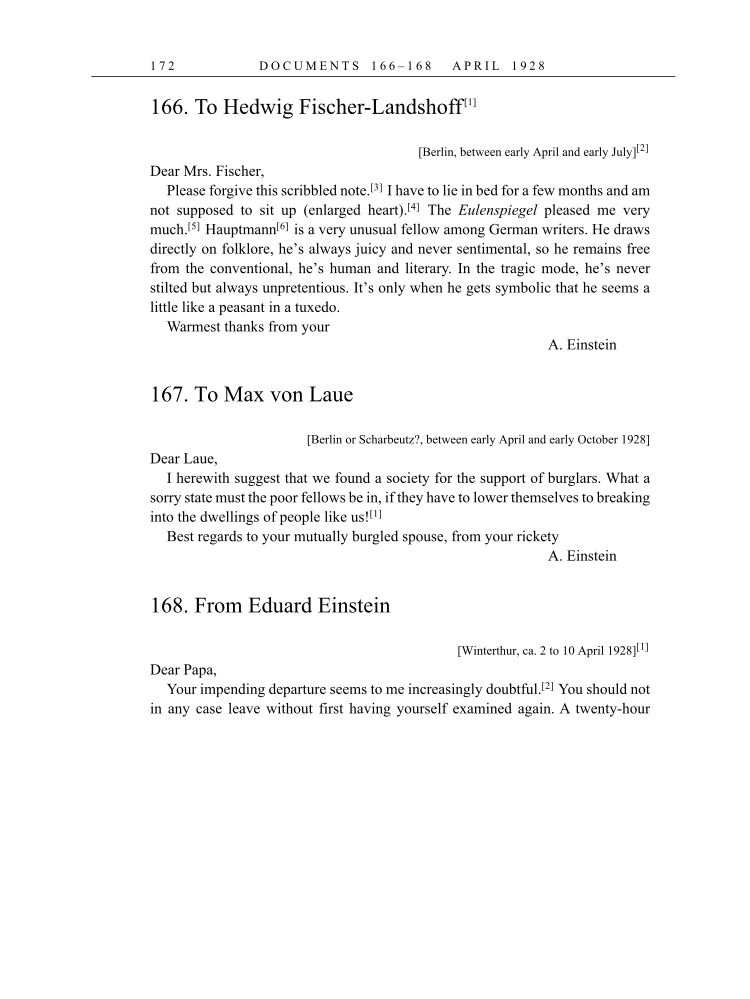 Volume 16: The Berlin Years: Writings & Correspondence, June 1927-May 1929 (English Translation Supplement) page 172