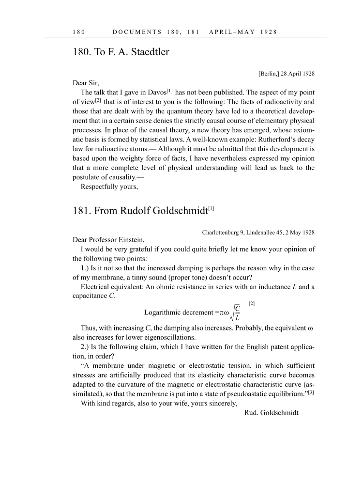 Volume 16: The Berlin Years: Writings & Correspondence, June 1927-May 1929 (English Translation Supplement) page 180