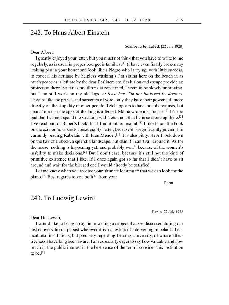 Volume 16: The Berlin Years: Writings & Correspondence, June 1927-May 1929 (English Translation Supplement) page 235