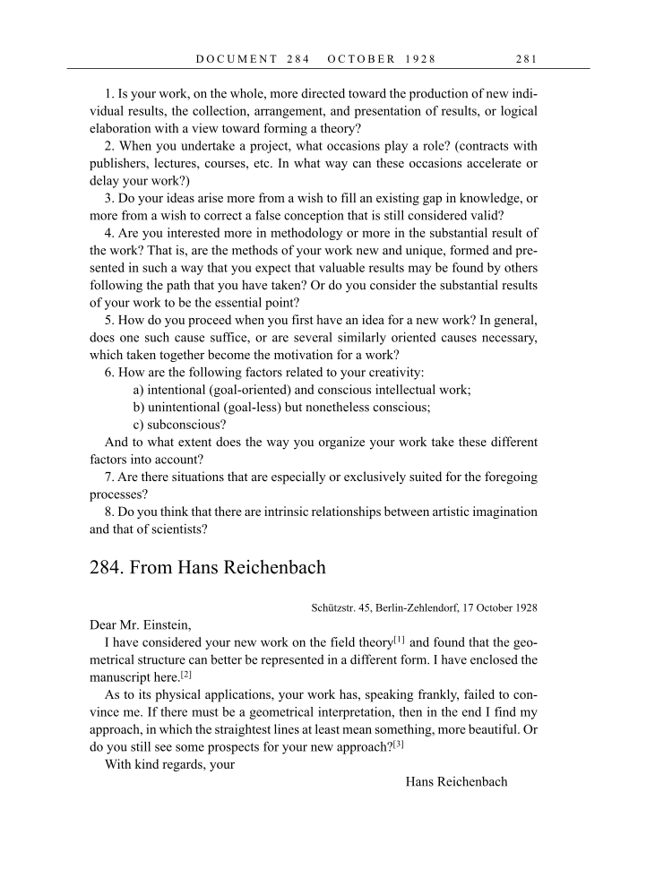 Volume 16: The Berlin Years: Writings & Correspondence, June 1927-May 1929 (English Translation Supplement) page 281