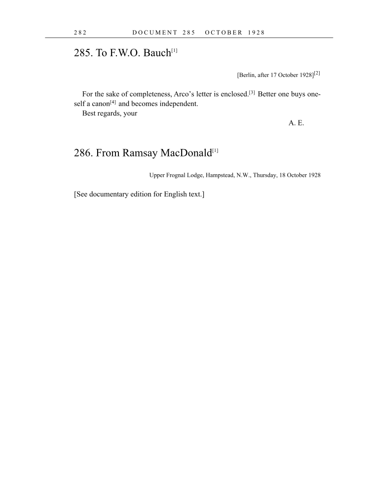 Volume 16: The Berlin Years: Writings & Correspondence, June 1927-May 1929 (English Translation Supplement) page 282