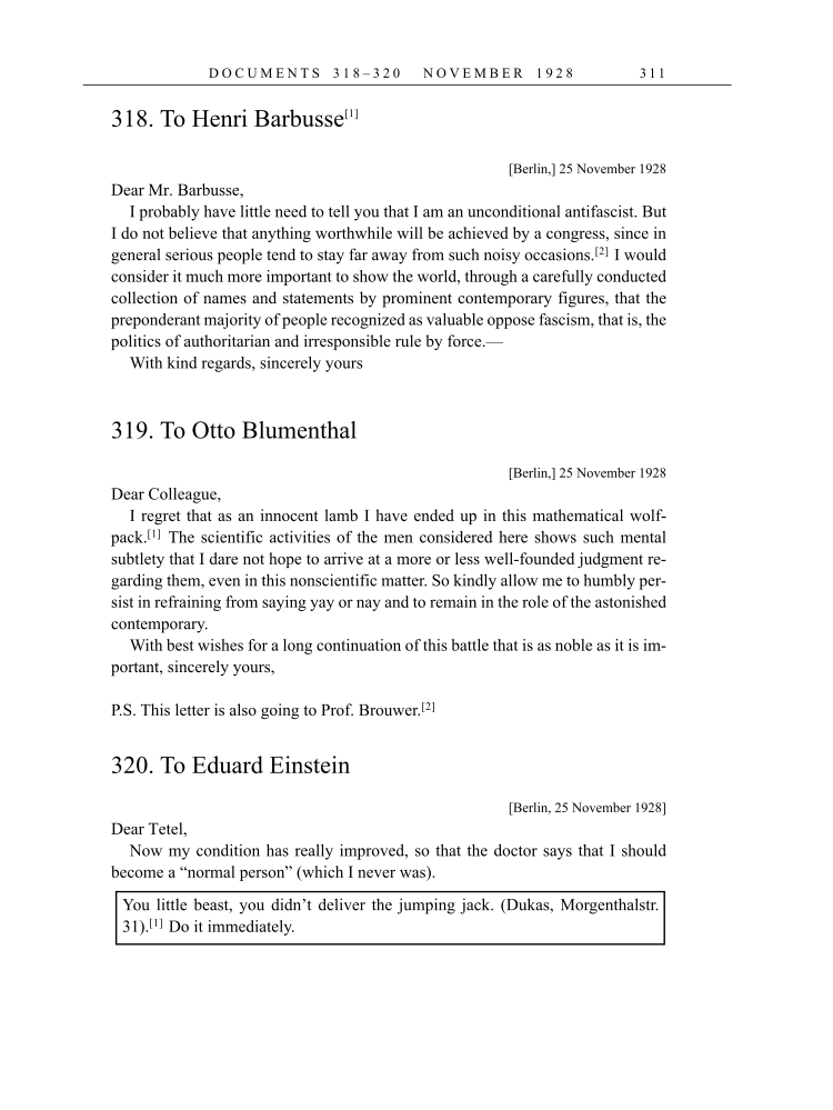 Volume 16: The Berlin Years: Writings & Correspondence, June 1927-May 1929 (English Translation Supplement) page 311