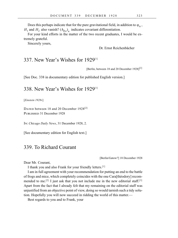 Volume 16: The Berlin Years: Writings & Correspondence, June 1927-May 1929 (English Translation Supplement) page 323
