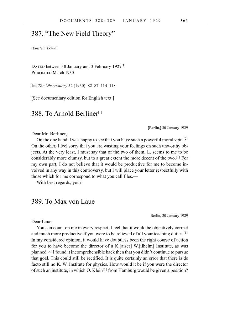Volume 16: The Berlin Years: Writings & Correspondence, June 1927-May 1929 (English Translation Supplement) page 365