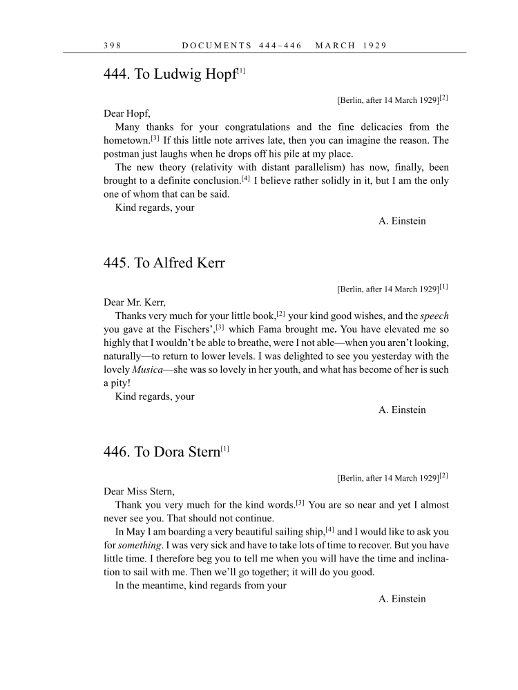 Volume 16: The Berlin Years: Writings & Correspondence, June 1927-May 1929 (English Translation Supplement) page 398