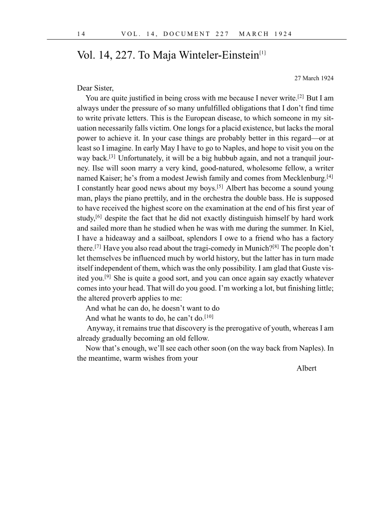 Volume 16: The Berlin Years: Writings & Correspondence, June 1927-May 1929 (English Translation Supplement) page 14