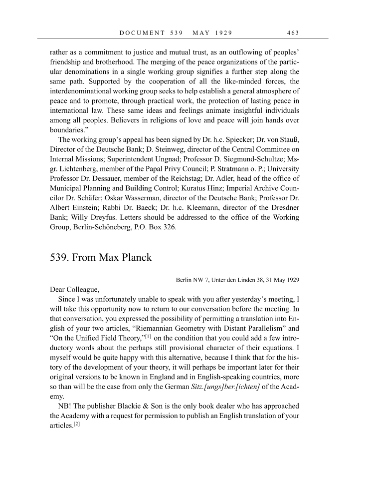 Volume 16: The Berlin Years: Writings & Correspondence, June 1927-May 1929 (English Translation Supplement) page 463